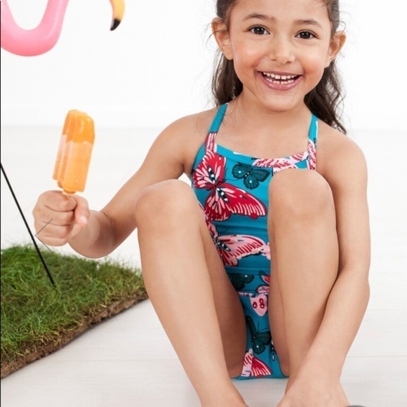 Hanna Andersson NWT Sunblock One Piece Swimsuit  Petal Pink Orcas Dolphins 80 - Picture 8 of 9